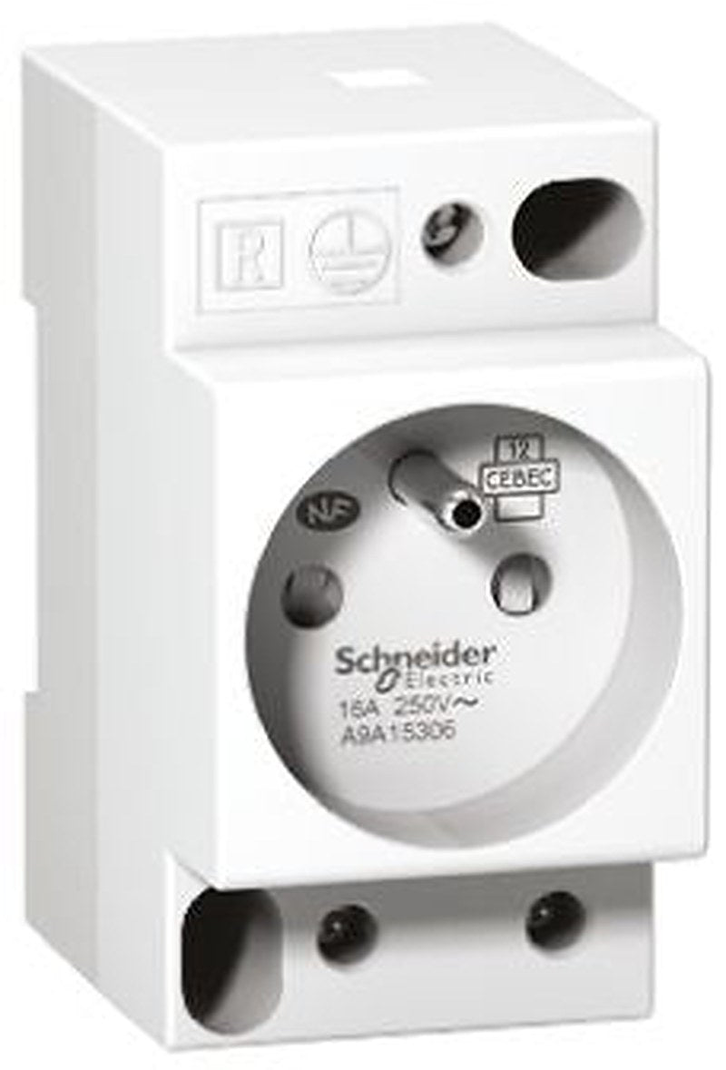 Schneider Electric Mains Plug & Socket White, 16A, Fixed, 250V, Tunnel