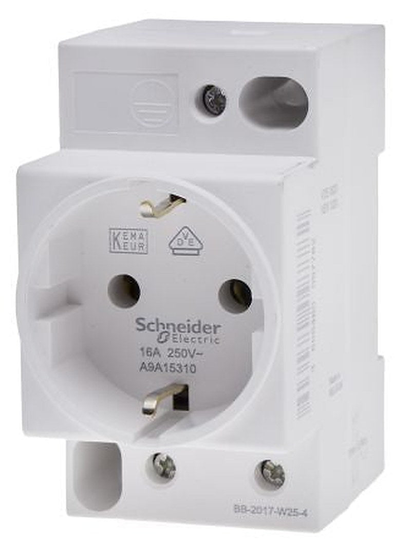 Schneider Electric Germany Mains Connector White, 16A, DIN Rail, 250V, Tunnel