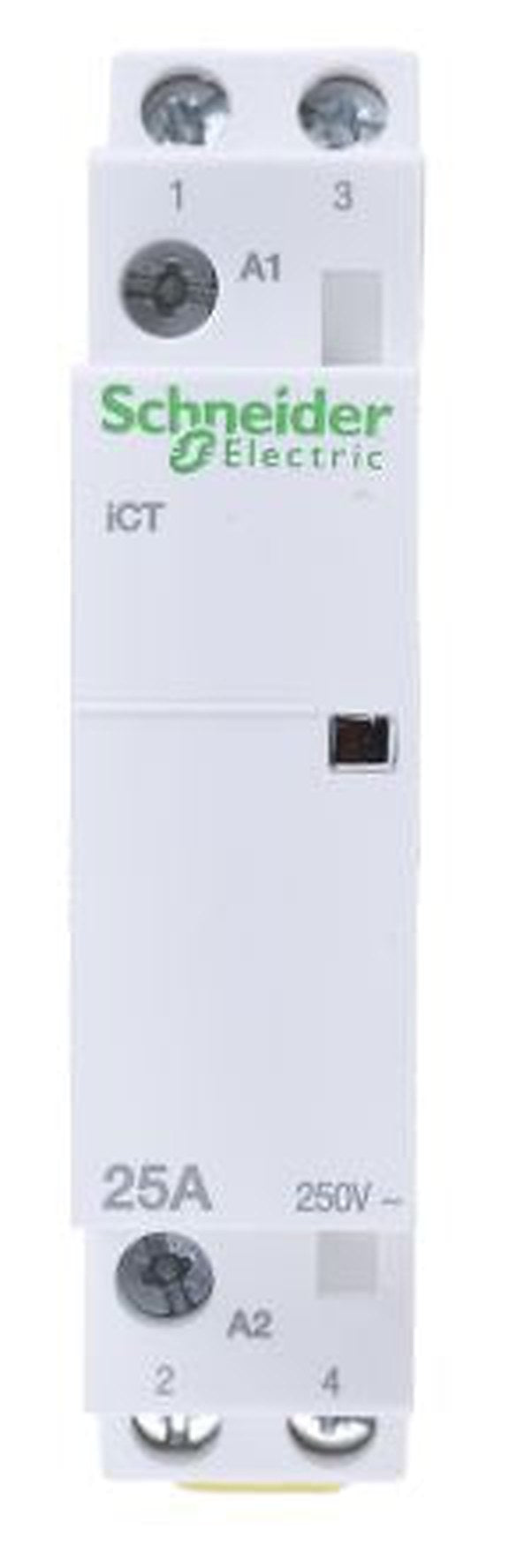 Schneider Electric ICT Contactor, 230V ac Coil, 2-Pole, 25 A, 1.3 W 220V, 2 NO, 250V ac