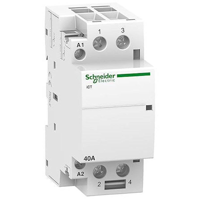 Schneider Electric ICT Contactor, 220V ac, 240 V ac Coil, 2-Pole, 40 A, 1.6 W 240V ac, 2 NO, 250V ac
