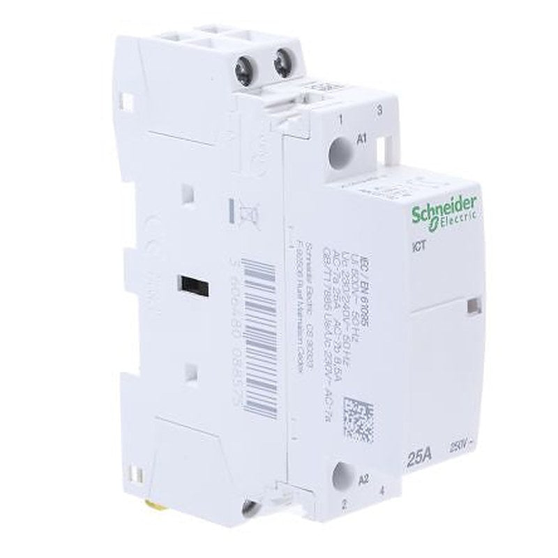 Schneider Electric ICT Contactor, 230V ac Coil, 2-Pole, 25 A, 1.3 W 230V ac, 2 NO, 250V ac