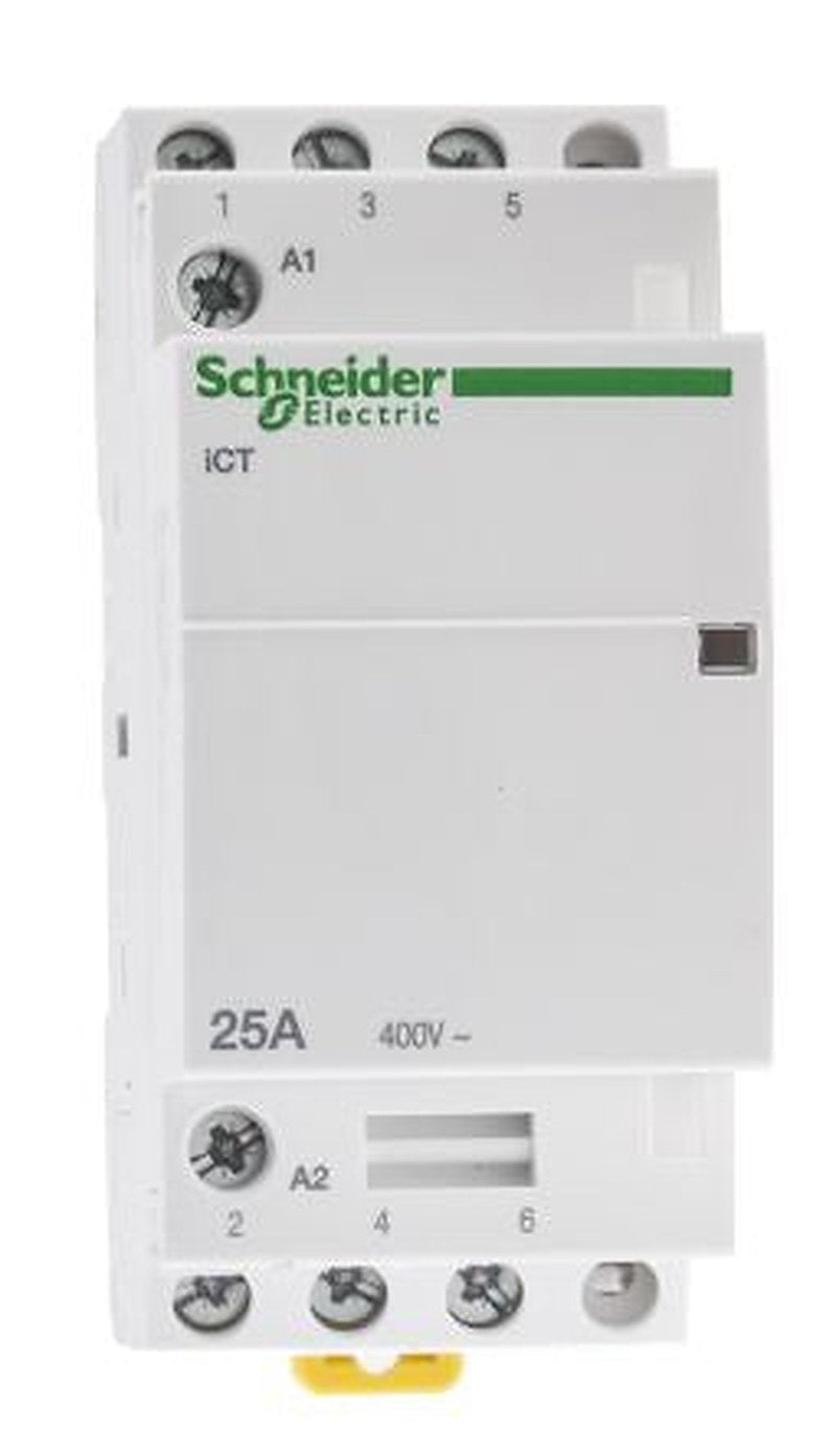 Schneider Electric Acti9 iCT Contactor, 230V ac Coil, 3-Pole, 25 A, 1.6 W 240V, 3 NO, 400V ac