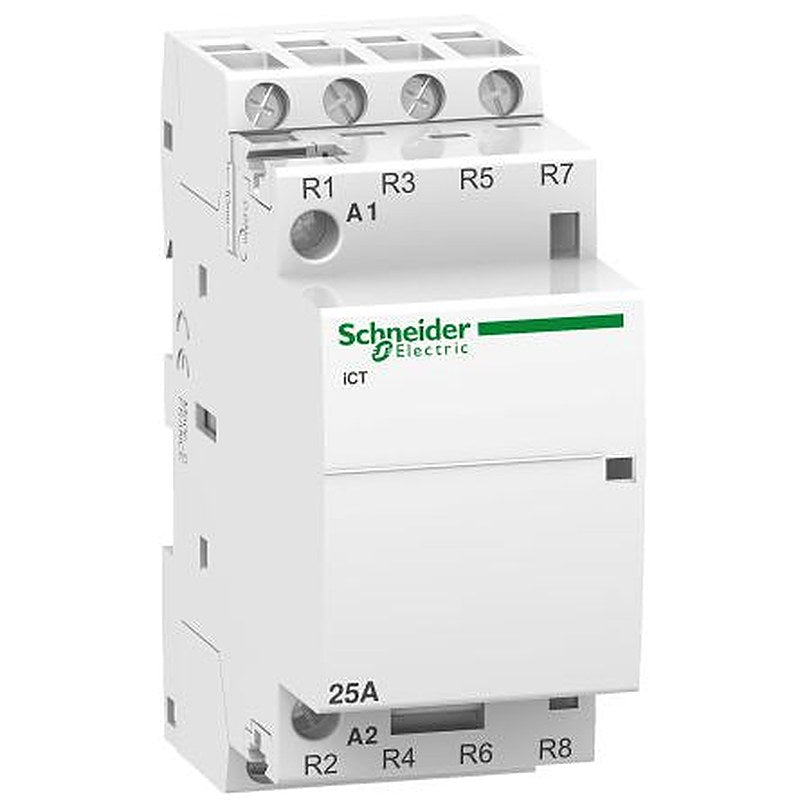 Schneider Electric Acti9 iCT Contactor, 230V ac Coil, 4-Pole, 25 A, 1.6 W 240V ac, 4 NC, 400V ac
