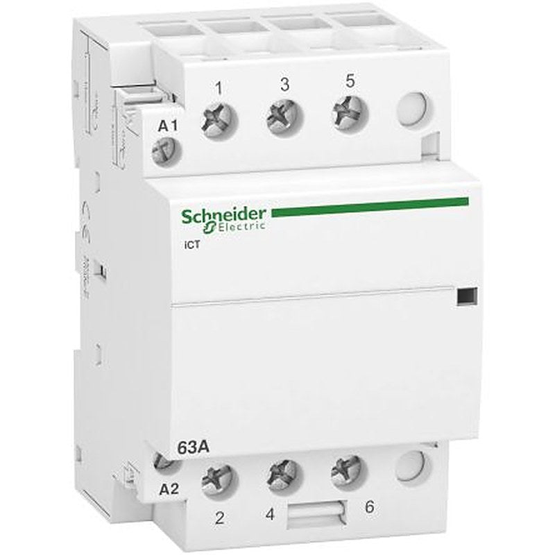 Schneider Electric Acti9 iCT Contactor, 230V ac Coil, 3-Pole, 63 A, 2.1 W 240V, 3 NO, 400V ac
