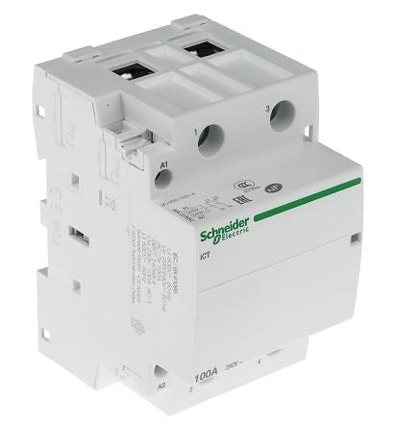 Schneider Electric ICT Contactor, 230V ac Coil, 2-Pole, 100 A, 2.1 W 220V, 2 NO, 250V ac