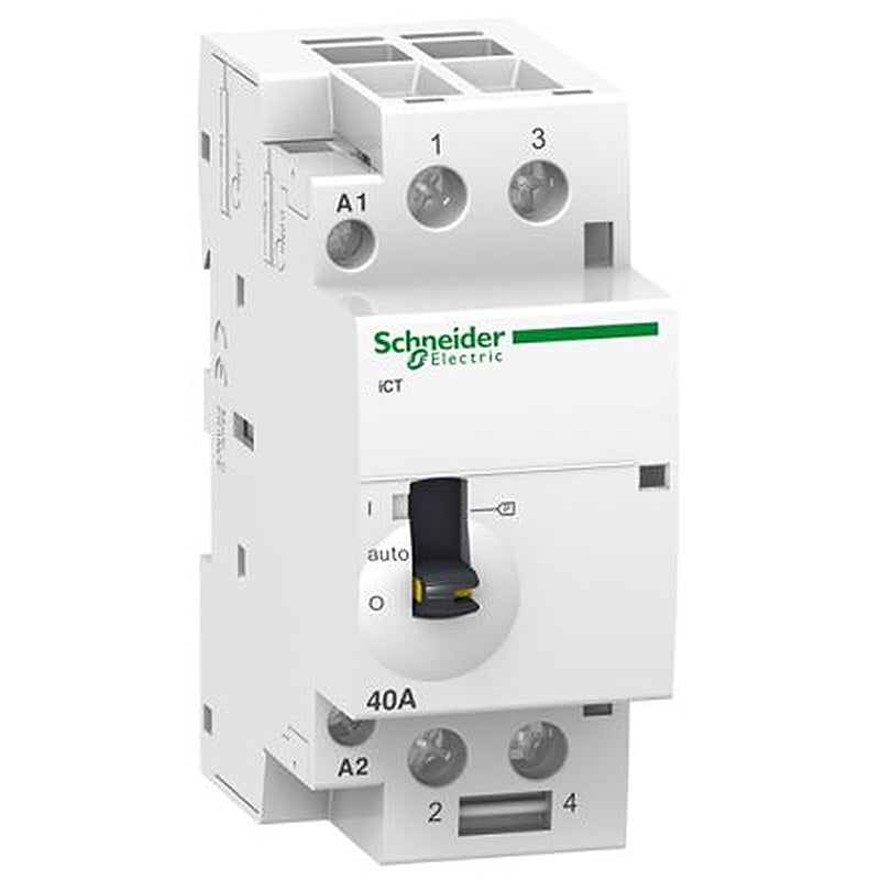 Schneider Electric Acti9 iCT Contactor, 24V Coil, 2-Pole, 63 A, 1.6 W 24V, 2 NO, 24V