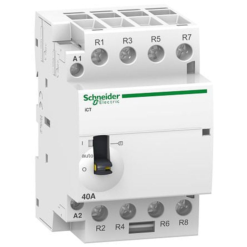 Schneider Electric Acti9 iCT Contactor, 230V ac Coil, 4-Pole, 63 A, 2.1 W 240V, 4 NO, 400V ac