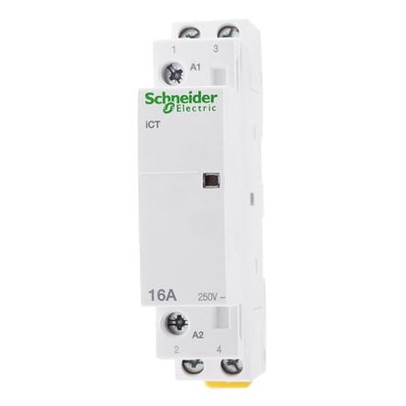 Schneider Electric Acti9 iCT Contactor, 24V ac Coil, 2-Pole, 16 A, 1.3 W 24V ac, 2 NO, 250V ac