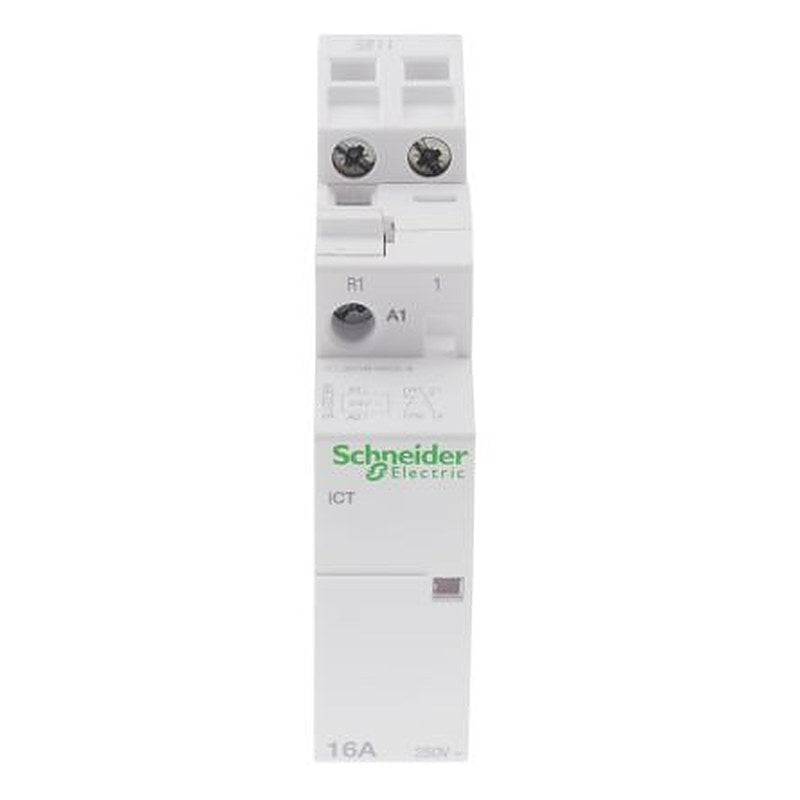 Schneider Electric Acti9 iCT Contactor, 24V ac Coil, 2-Pole, 16 A, 1.3 W 24V ac, 1 NO/1 NC, 250V ac