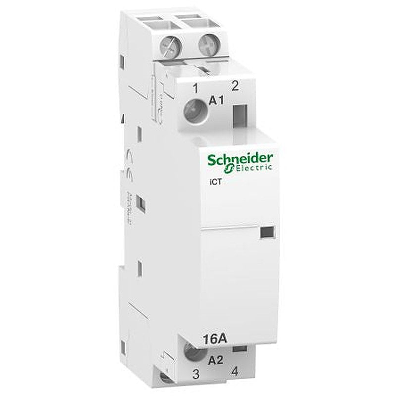 Schneider Electric ICT Contactor, 230V ac Coil, 2-Pole, 16 A, 1.3 W 240V, 2 NO, 250V ac