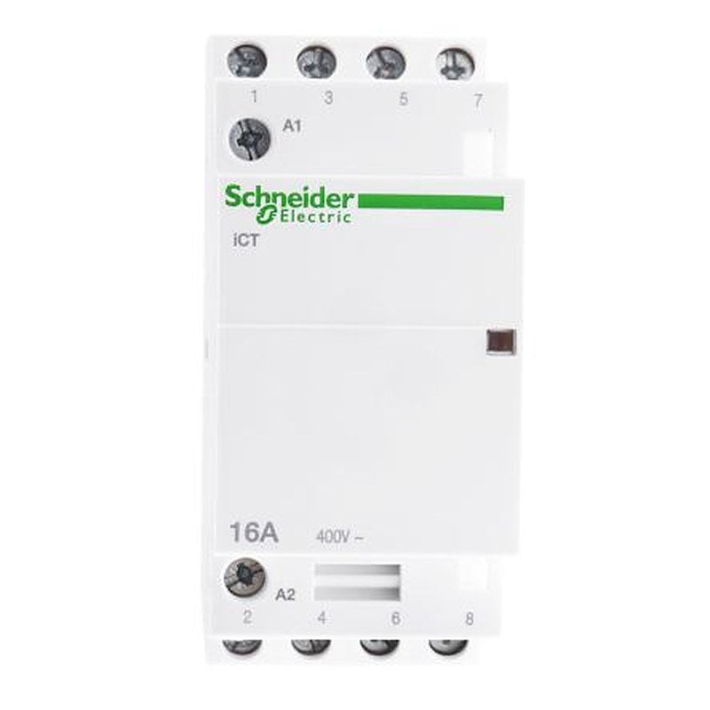 Schneider Electric Acti9 iCT Contactor, 230V ac Coil, 4-Pole, 16 A, 1.6 W 240V, 4 NO, 400V ac