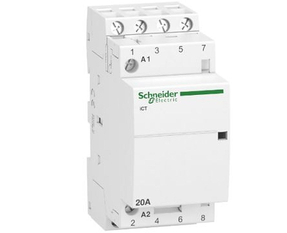 Schneider Electric Acti9 iCT Contactor, 240V Coil, 4-Pole, 20 A, 1.6 W 240V, 4 NO