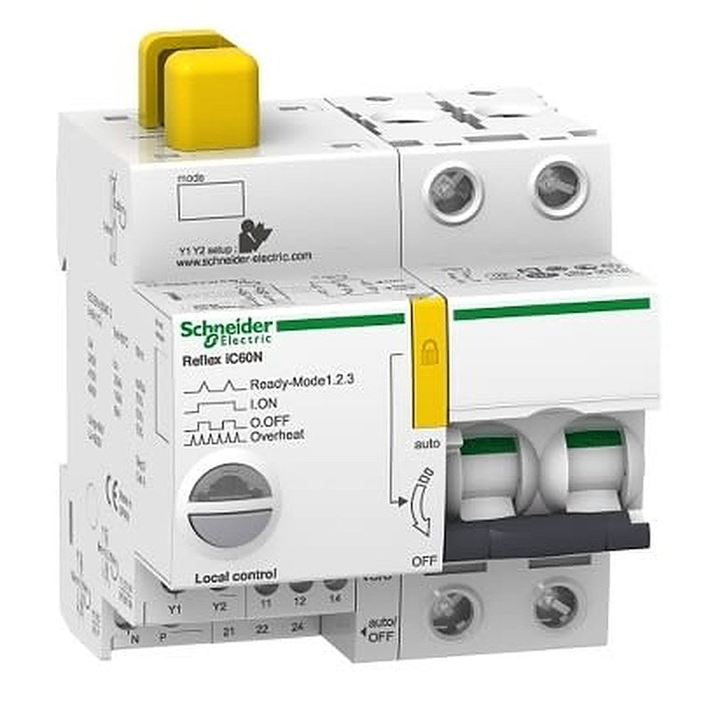 Schneider Electric Acti9 A9C61 Miniature Circuit Breaker, 2-Pole, 40A, Type B, 230V ac AC, 48 V dc DC, 20 kA Breaking