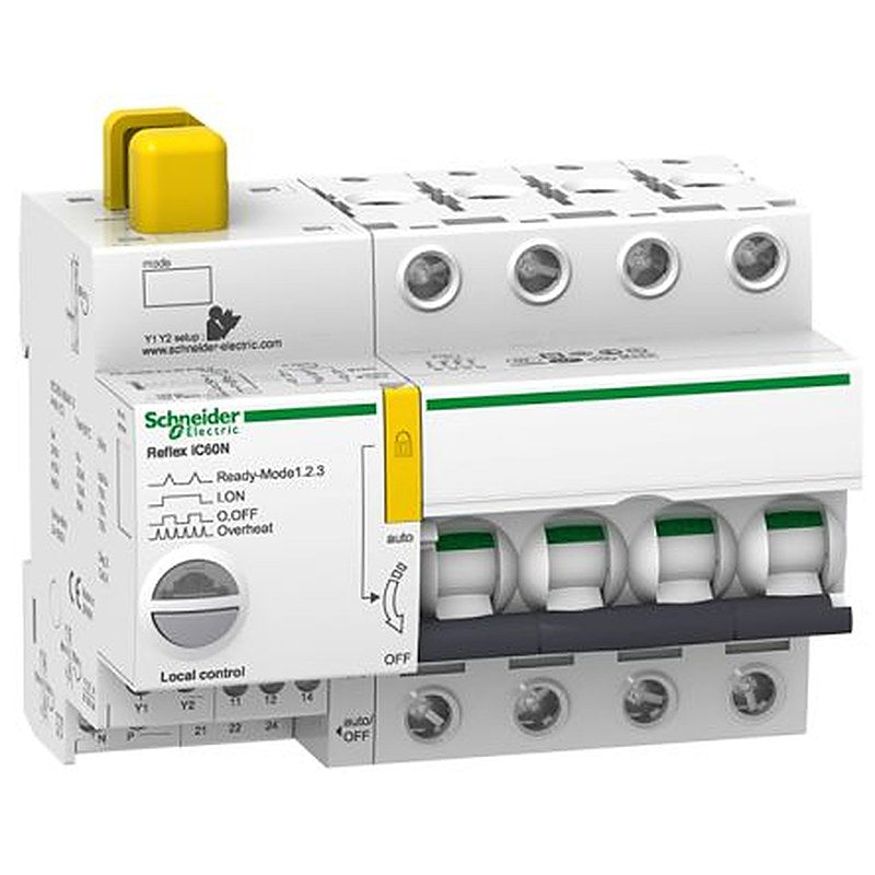 Schneider Electric A9C A9C Miniature Circuit Breaker, 4-Pole, 40A, Type B, 230V ac AC, 24 V dc DC, 20 kA Breaking