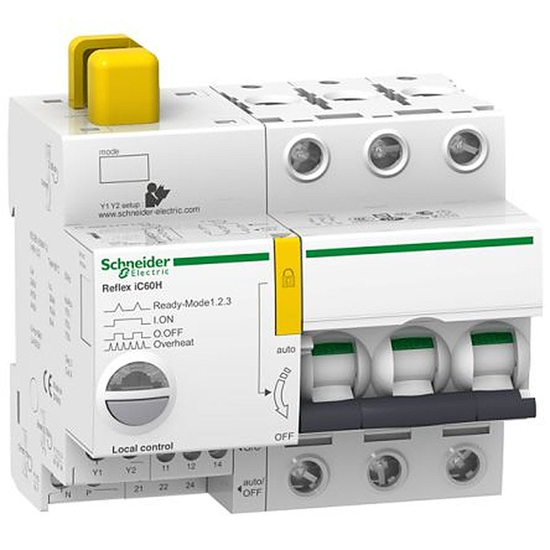 Schneider Electric A9C A9C Miniature Circuit Breaker, 3-Pole, 16A, Type D, 500V ac AC, 24 V dc DC, 30 kA Breaking
