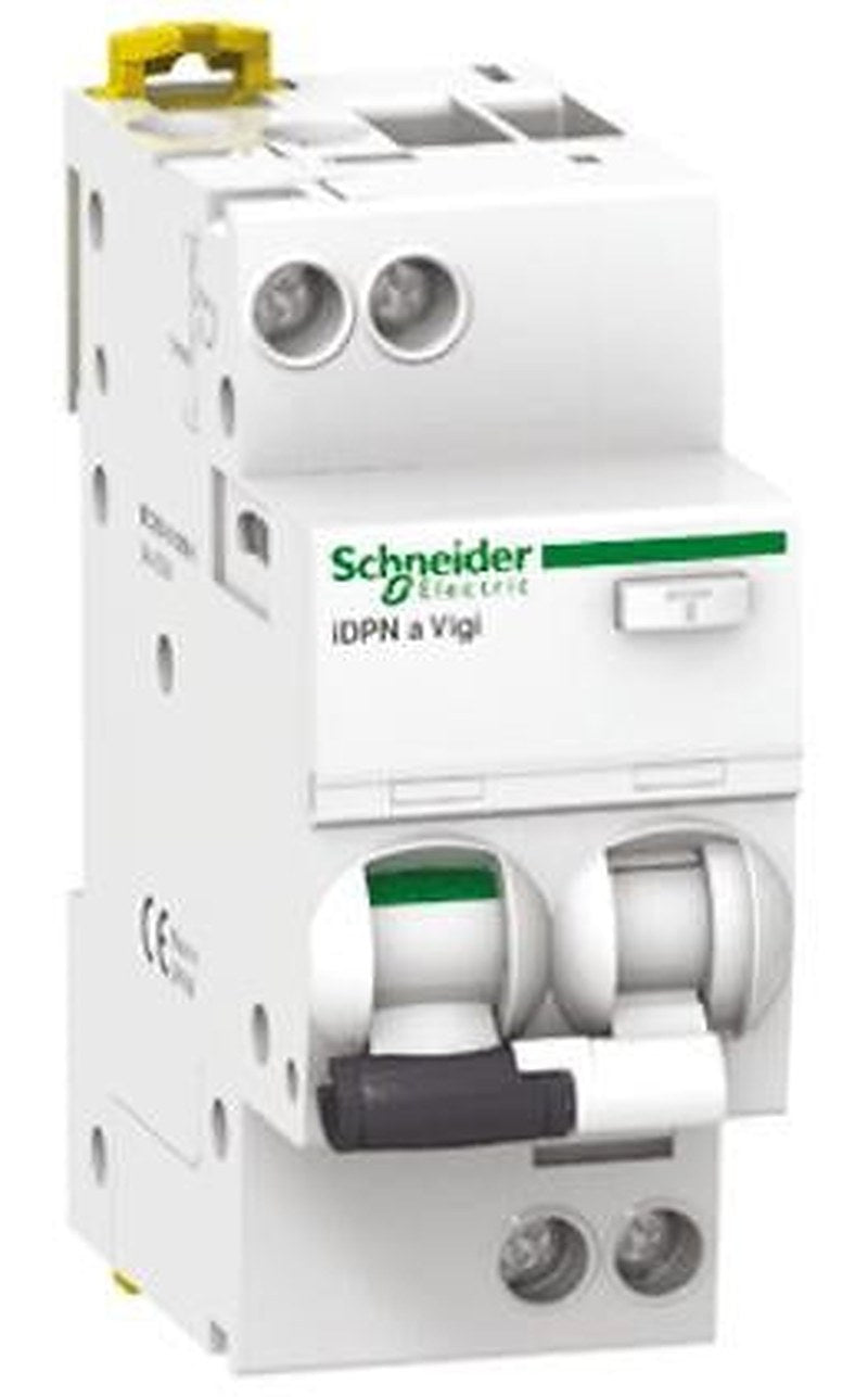 Schneider Electric Residual Current Circuit Breaker with Overload Protection, 20A Current Rating, 1-Pole, 30 mA Trip
