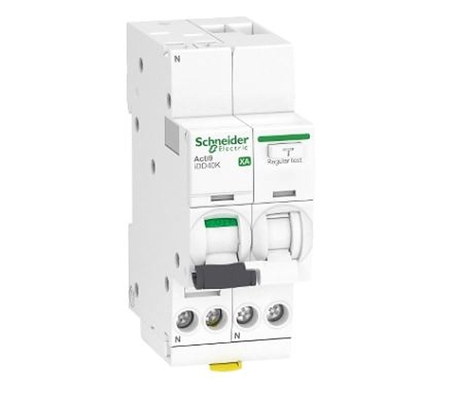 Schneider Electric Residual Current Circuit Breaker with Overload Protection, 16A Current Rating, 1-Pole, 300 mA Trip