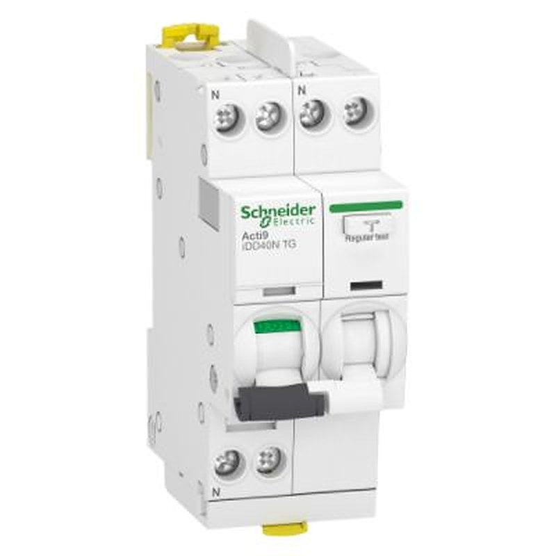 Schneider Electric Residual Current Circuit Breaker with Overload Protection, 25A Current Rating, 1-Pole, 30 mA Trip