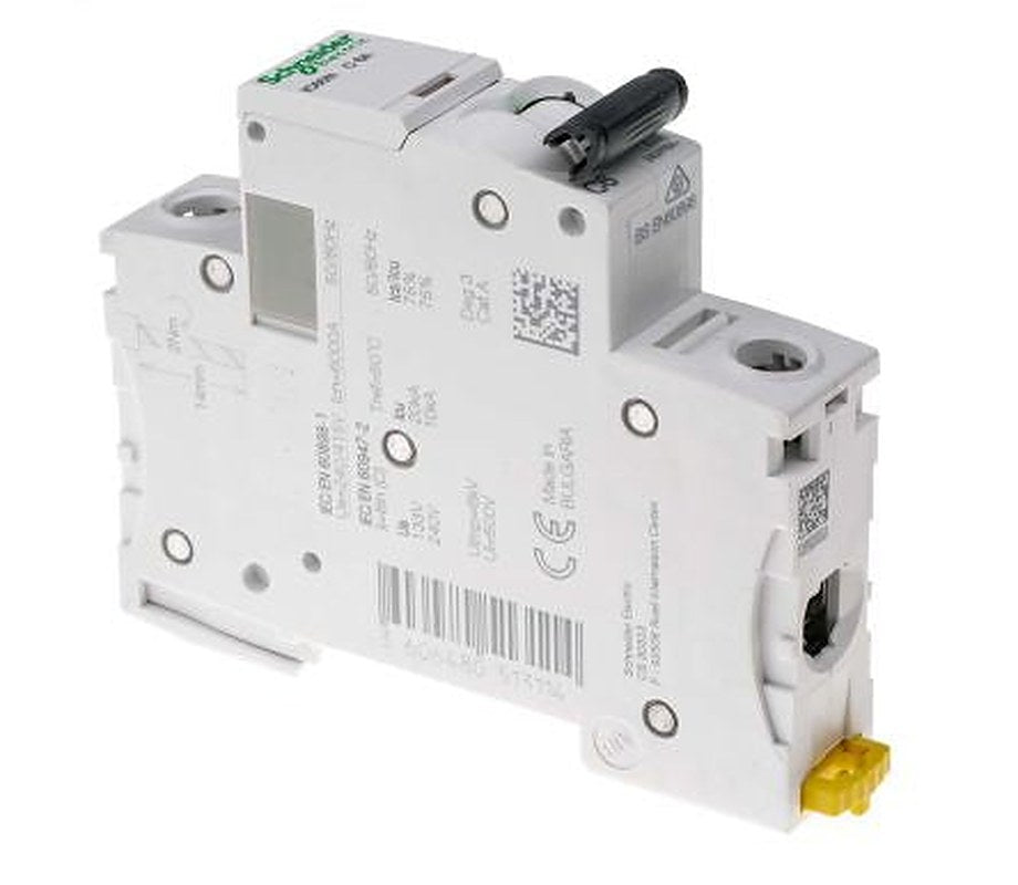 Schneider Electric Acti9 IC60N Miniature Circuit Breaker, 1-Pole, 6A, Type C, 240V ac AC, 72 V dc DC, 6 kA Breaking