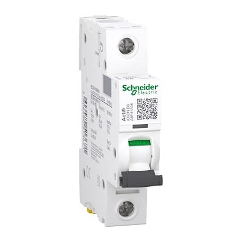 Schneider Electric Acti9 iC60N Circuit Breaker, 1-Pole, 6A, D, 60V ac AC, 60 V dc DC, 36 kA Breaking Capacity