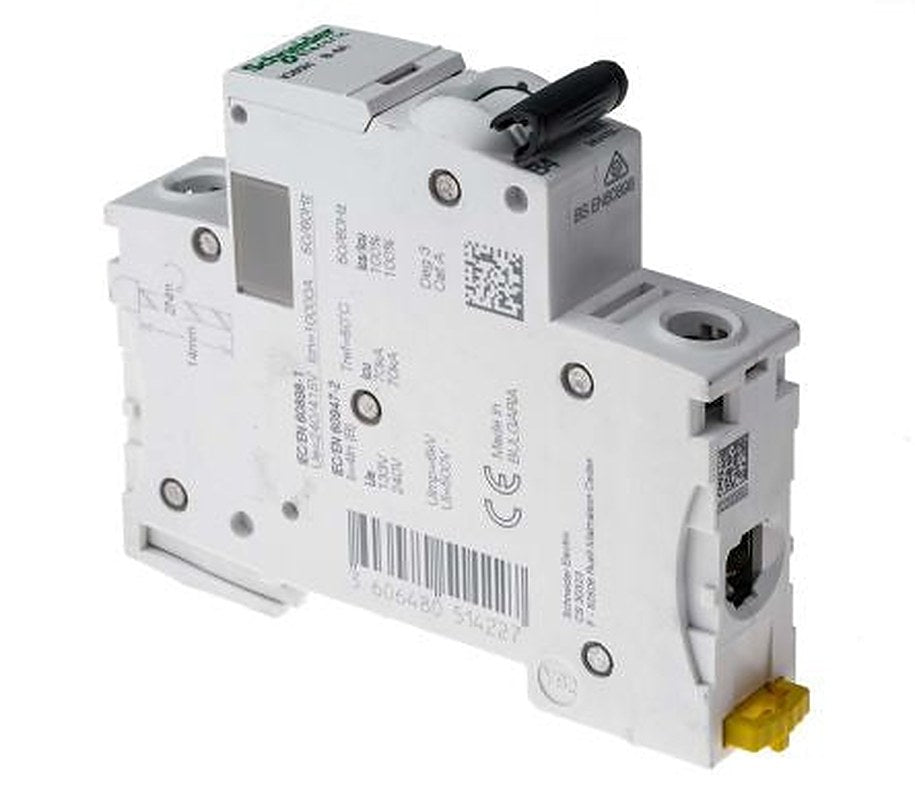 Schneider Electric Acti9 iC60H Miniature Circuit Breaker, 1-Pole, 4A, Type B, 240V ac AC, 48 V dc DC, 10 kA Breaking