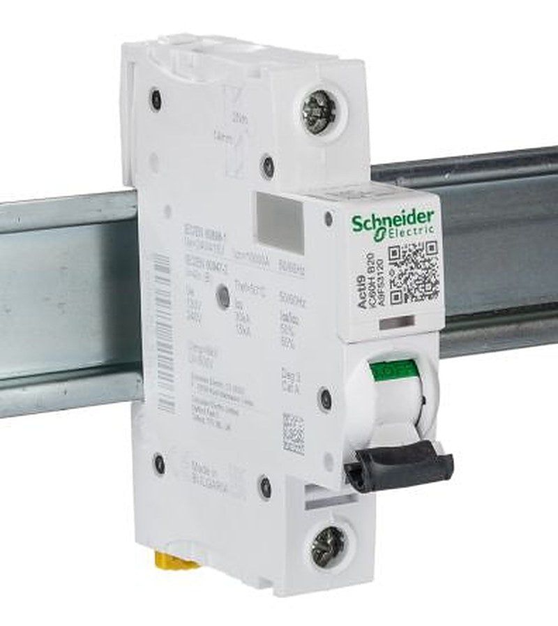 Schneider Electric Acti9 iC60H Miniature Circuit Breaker, 1-Pole, 20A, Type B, 240V ac AC, 48 V dc DC, 10 kA Breaking