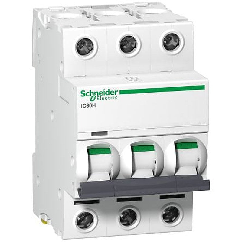 Schneider Electric Acti9 iC60H Miniature Circuit Breaker, 3-Pole, 10A, Type B, 12V, 133 V, 220 V, 240 V, 380 V, 415 V,
