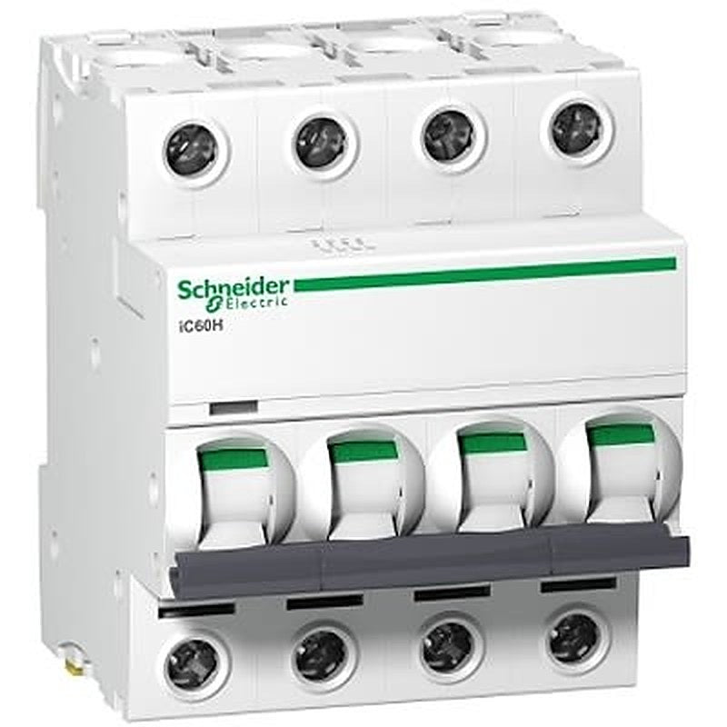 Schneider Electric Acti9 iC60H Circuit Breaker, 4-Pole, 50A, B Curve, 133V ac AC, 42 kA Breaking Capacity