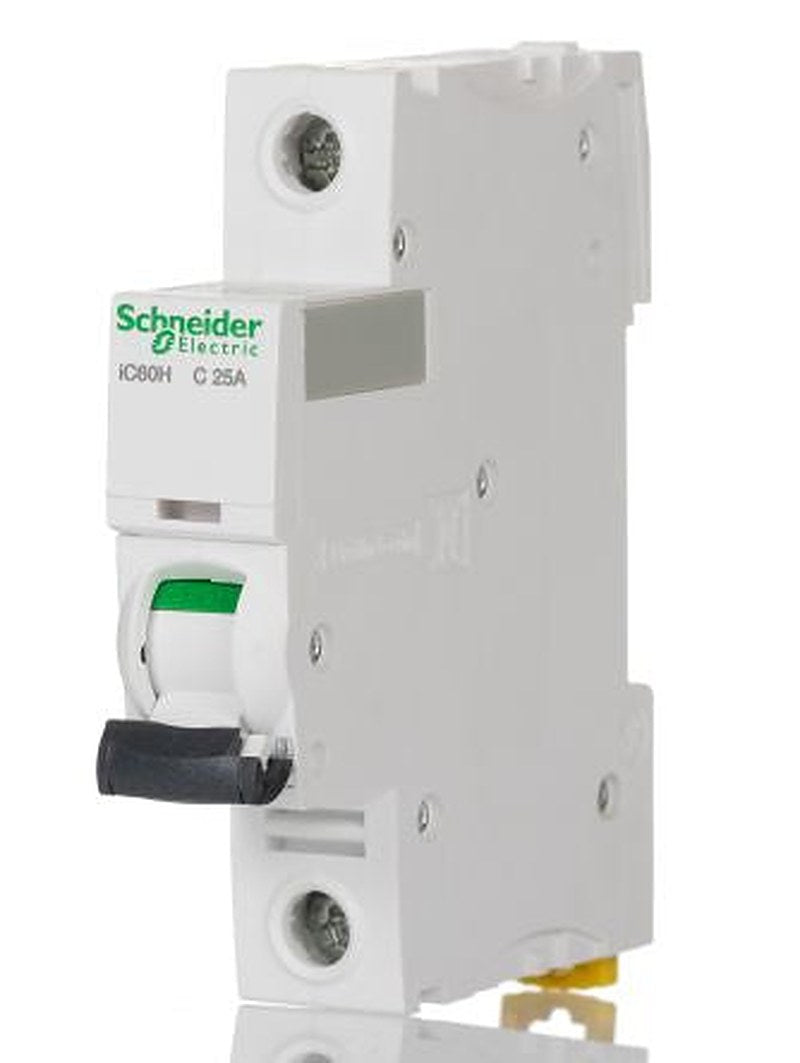 Schneider Electric Acti9 iC60H Miniature Circuit Breaker, 1-Pole, 25A, Type C, 240V ac AC, 48 V dc DC, 10 kA Breaking