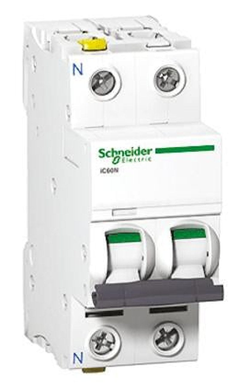 Schneider Electric Acti9 iC60H Miniature Circuit Breaker, 2-Pole, 50A, Type C, 12V, 133 V, 220 V, 240 V, 380 V, 415 V,