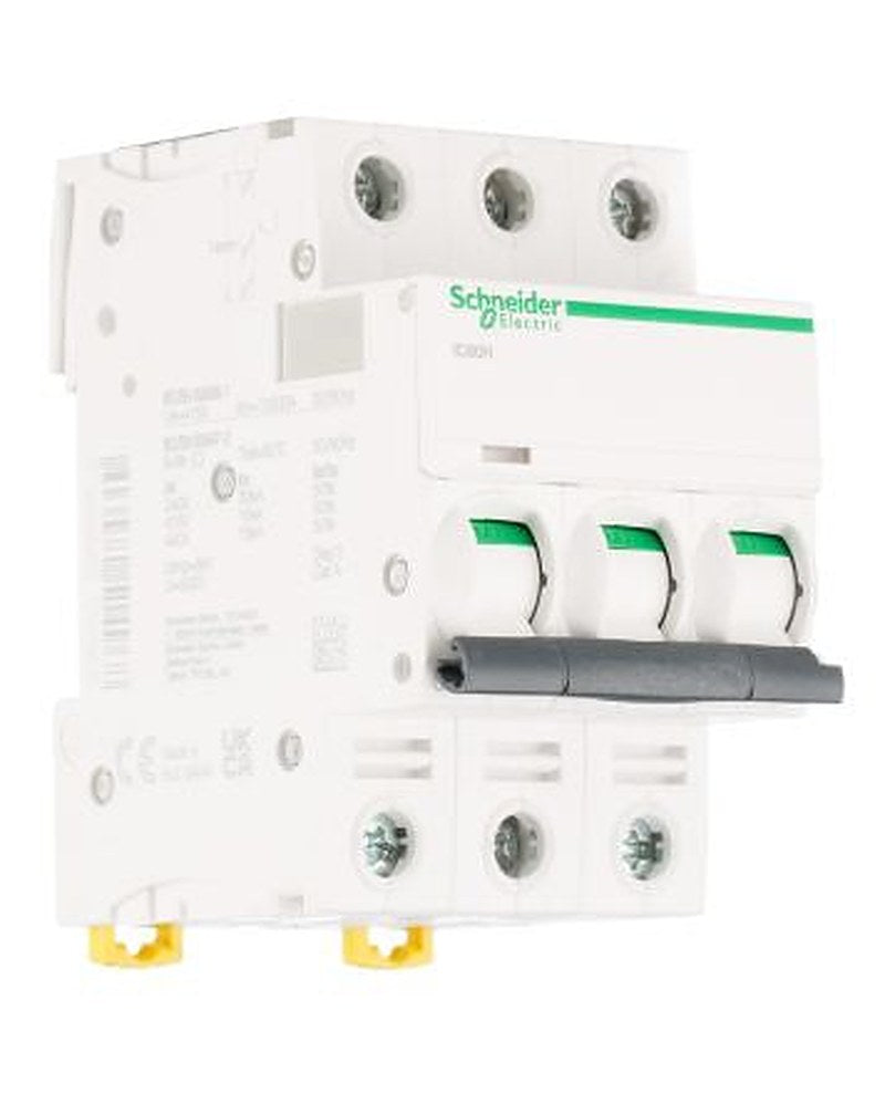 Schneider Electric Acti9 iC60H Miniature Circuit Breaker, 3-Pole, 6A, Type C, 12V, 133 V, 220 V, 240 V, 380 V, 415 V,