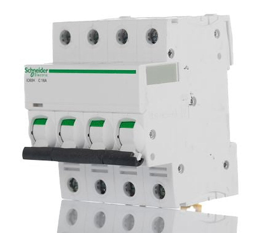 Schneider Electric Acti9 iC60H Miniature Circuit Breaker, 4-Pole, 16A, Type C, 12V, 133 V, 220 V, 240 V, 380 V, 415 V,