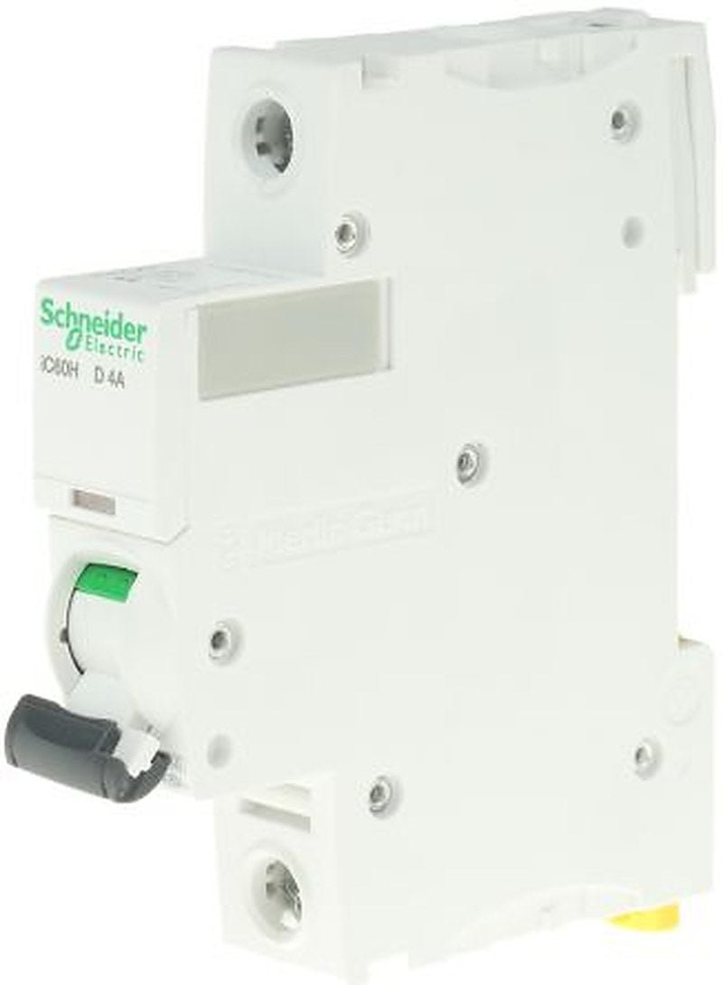 Schneider Electric Acti9 iC60H Miniature Circuit Breaker, 1-Pole, 4A, Type D, 240V ac AC, 48 V dc DC, 10 kA Breaking