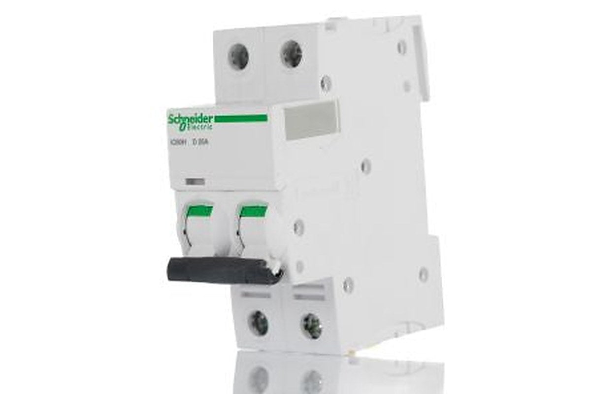 Schneider Electric Acti9 iC60H Miniature Circuit Breaker, 2-Pole, 25A, Type D, 12V, 133 V, 220 V, 240 V, 380 V, 415 V,