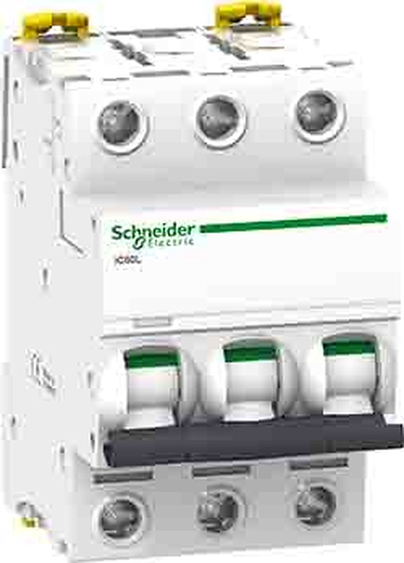 Schneider Electric Acti9 Acti9 iC60 Miniature Circuit Breaker, 3-Pole, 6A, Type Z, 180 V dc DC, 15000 A Breaking