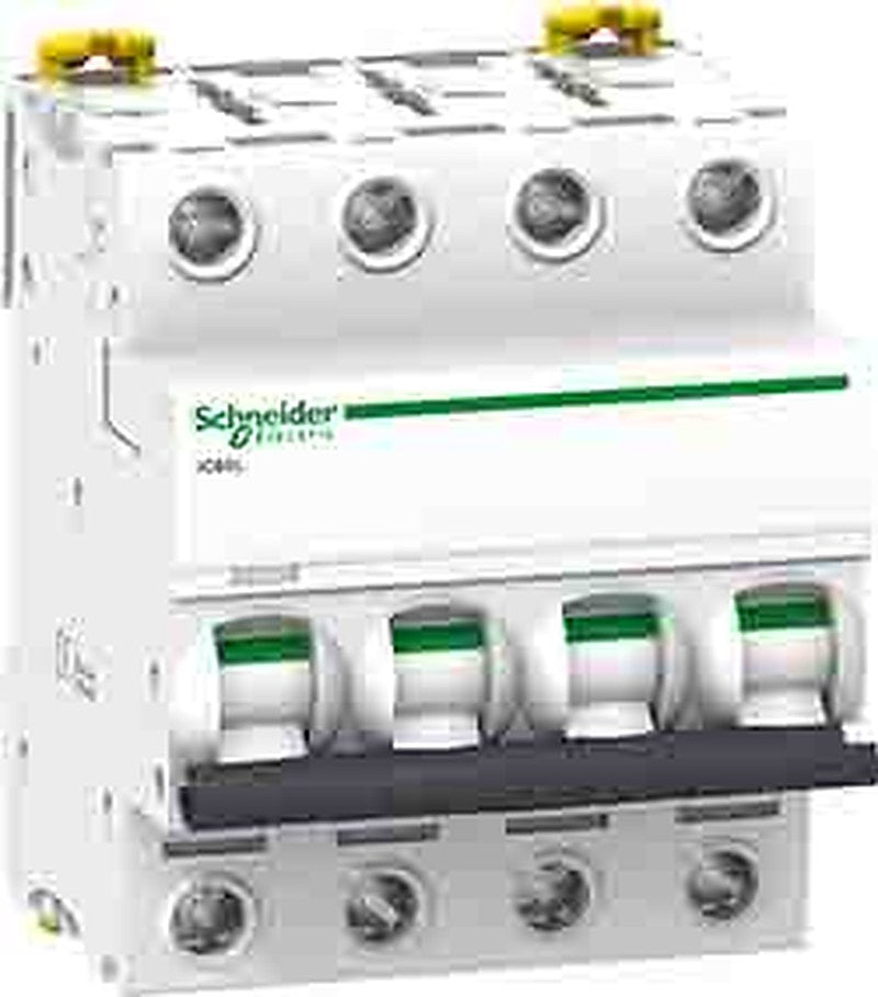 Schneider Electric Acti9 Acti9 iC60 Miniature Circuit Breaker, 4-Pole, 6A, Type B, 250 V dc DC, 20 kA Breaking Capacity