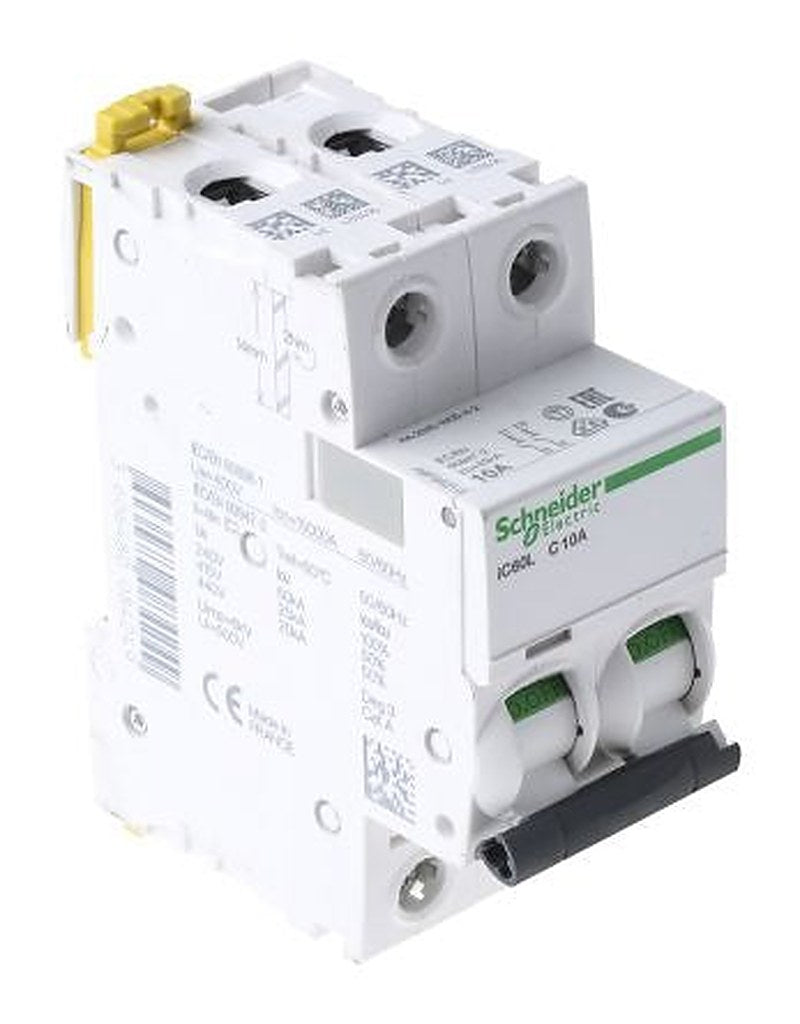 Schneider Electric Acti9 iC60L Miniature Circuit Breaker, 2-Pole, 10A, Type C, 100V, 12 V, 130 V, 220 V, 240 V, 380 V,
