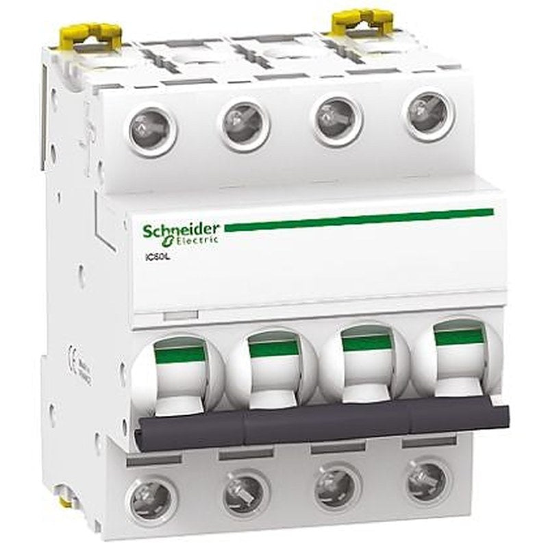 Schneider Electric Acti9 iC60L Miniature Circuit Breaker, 4-Pole, 40A, Type C, 100V, 12 V, 130 V, 220 V, 240 V, 380 V,