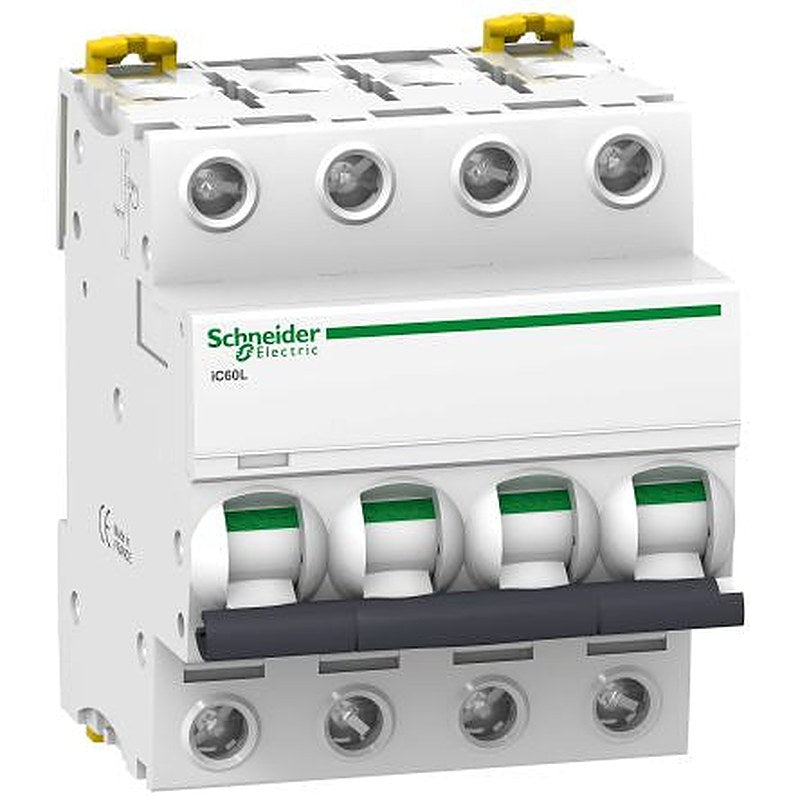 Schneider Electric Acti9 Acti9 iC60 Miniature Circuit Breaker, 4-Pole, 25A, Type K, 250 V dc DC, 15000 A Breaking