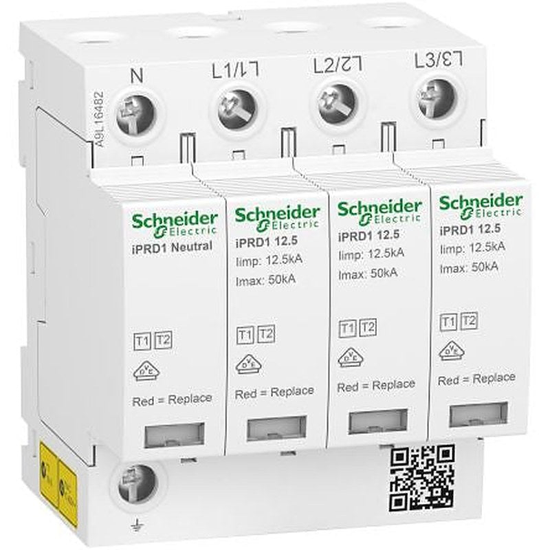 Schneider Electric 3 Phase Surge Arrester, 50 kA, 1.5 kV, DIN Rail