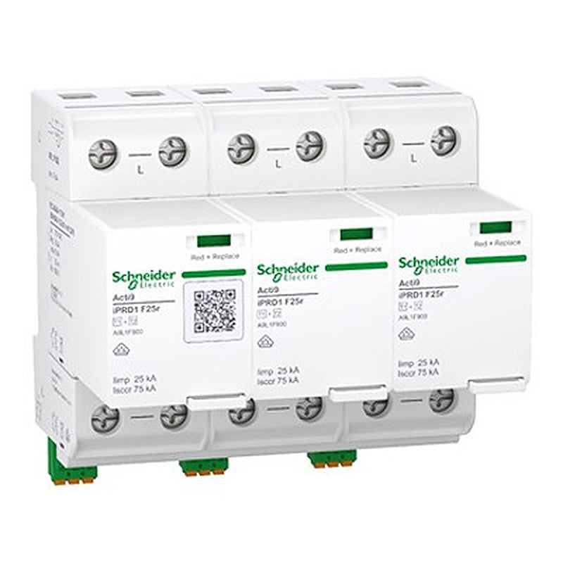 Schneider Electric 3 Phase Surge Arrester, 65 kA, 1.5 kV, DIN Rail