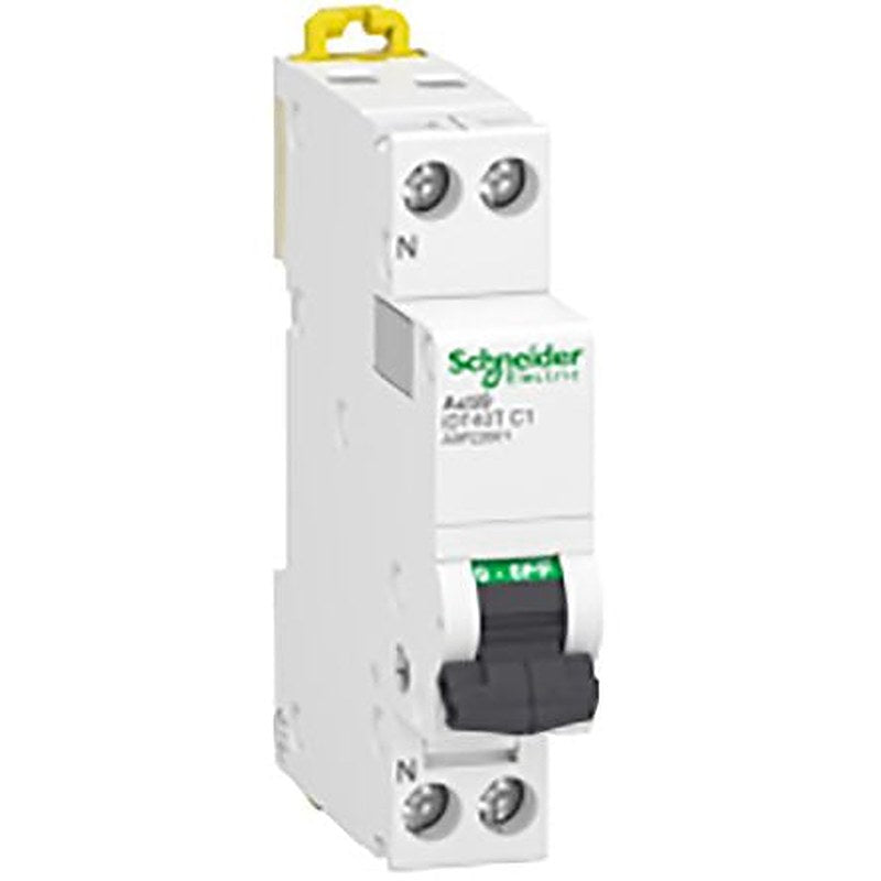 Schneider Electric Acti9 Acti9 iDT40T Miniature Circuit Breaker, 1-Pole, 1A, Type C, 4.5 kA Breaking Capacity