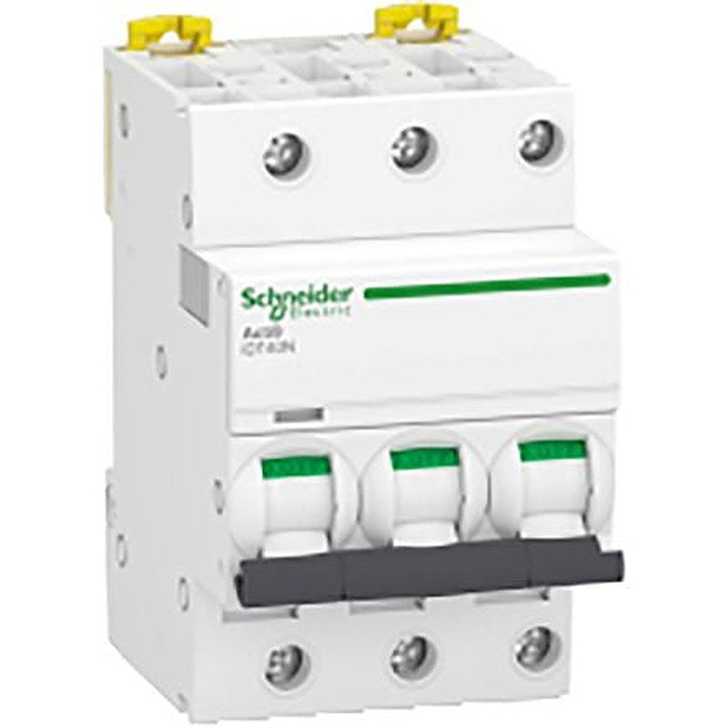 Schneider Electric Acti9 Acti9 iDT40N Miniature Circuit Breaker, 3-Pole, 16A, Type D, 10 kA Breaking Capacity