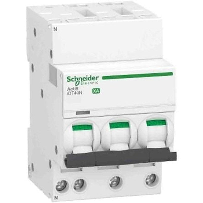 Schneider Electric Acti9 Acti9 iDT40 Miniature Circuit Breaker, 1-Pole, 6A, Type D, 10 kA Breaking Capacity