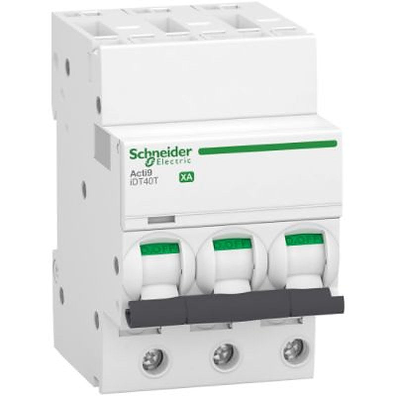 Schneider Electric Acti9 Acti9 iDT40 Miniature Circuit Breaker, 3-Pole, 16A, Type C, 4500 A Breaking Capacity