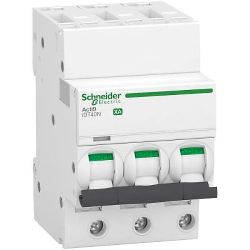 Schneider Electric Acti9 Acti9 iDT40 Miniature Circuit Breaker, 3-Pole, 20A, Type C, 6000 A Breaking Capacity