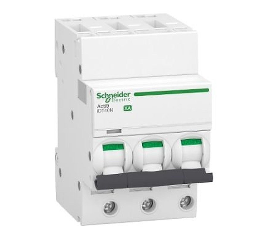 Schneider Electric Acti9 Acti9 iDT40N XA Miniature Circuit Breaker, 3-Pole, 32A, Type C, 400V ac AC, 6000 A Breaking