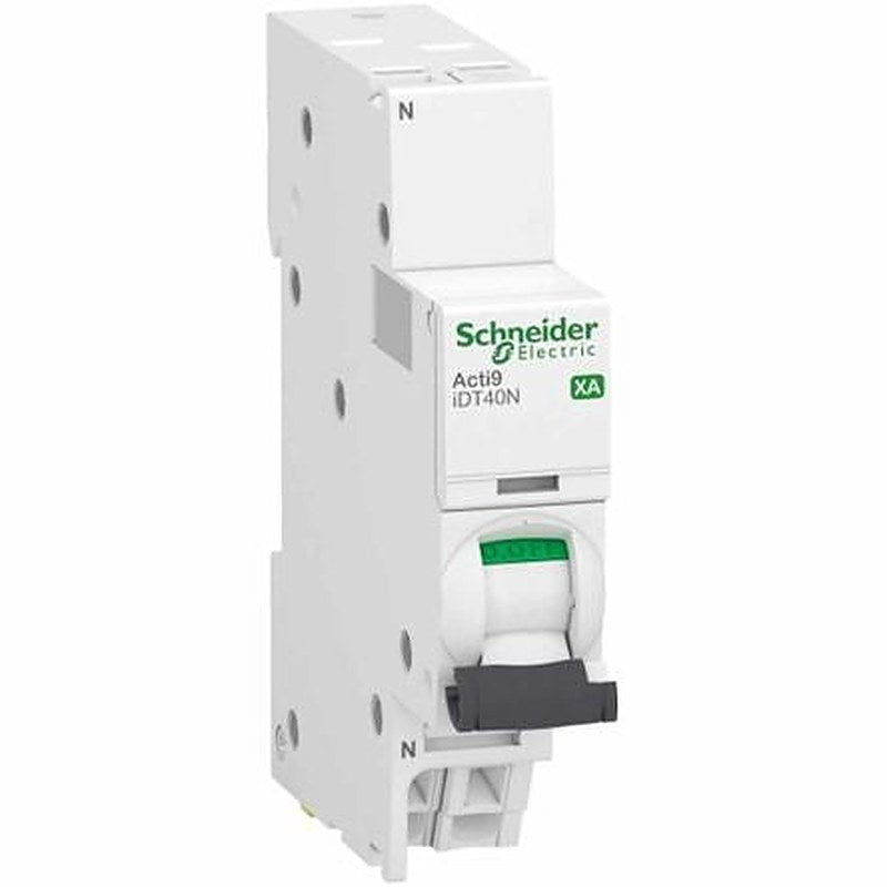 Schneider Electric Acti9 Acti9 iDT40 XA Miniature Circuit Breaker, 1-Pole, 10A, Type C, 10 kA Breaking Capacity