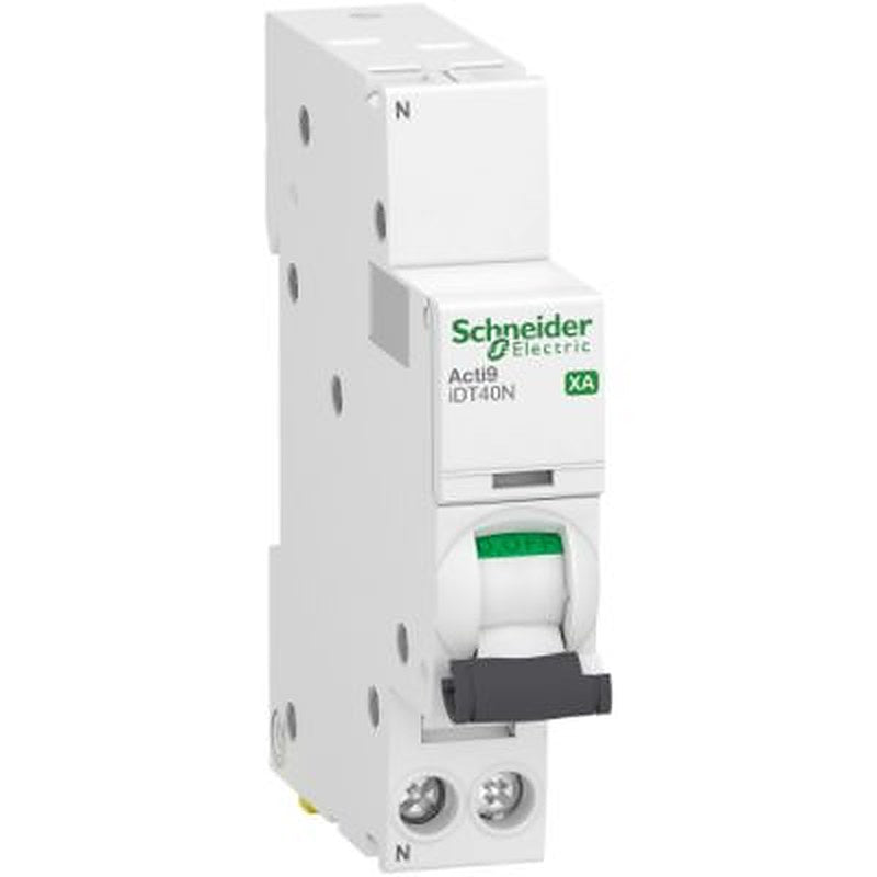 Schneider Electric Acti9 Acti9 iDT40 Miniature Circuit Breaker, 1-Pole, 32A, Type C, 6000 A Breaking Capacity
