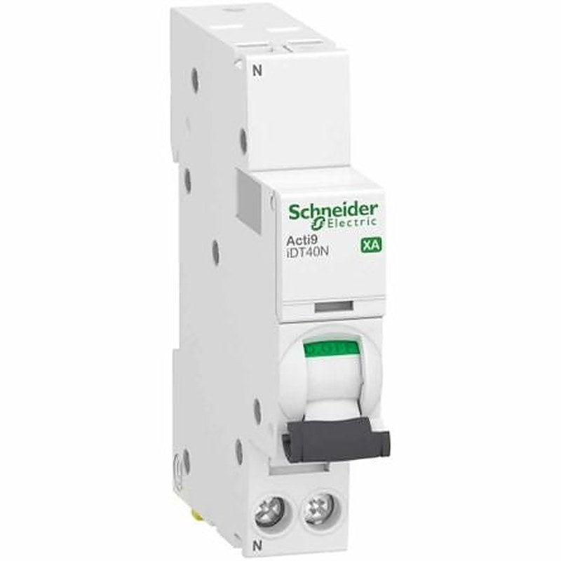 Schneider Electric Acti9 Acti9 iDT40 Miniature Circuit Breaker, 1-Pole, 20A, Type C, 10 kA Breaking Capacity